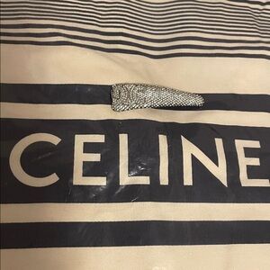 Celine Monochrome Striped Bag with hair clip, GWP